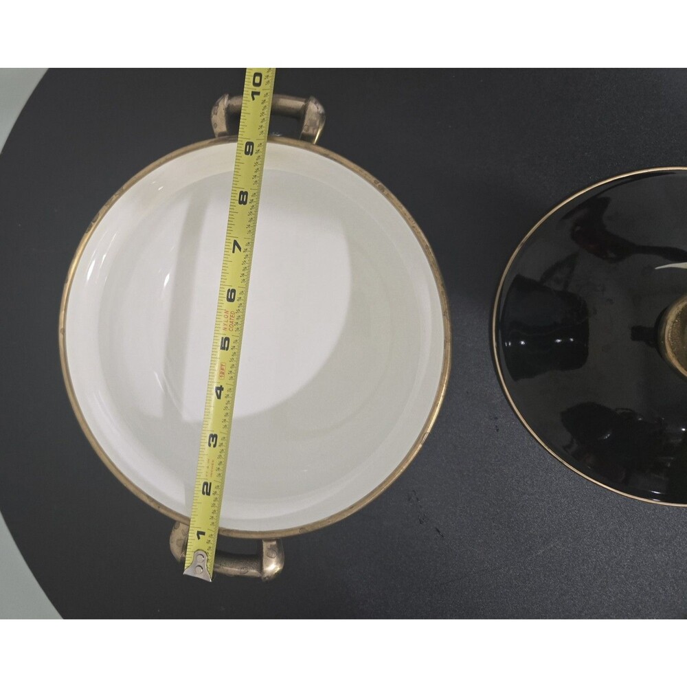 Mikasa Grande Chef Charisma Enamel Pot Black Floral Japan - Picture 4 of 5